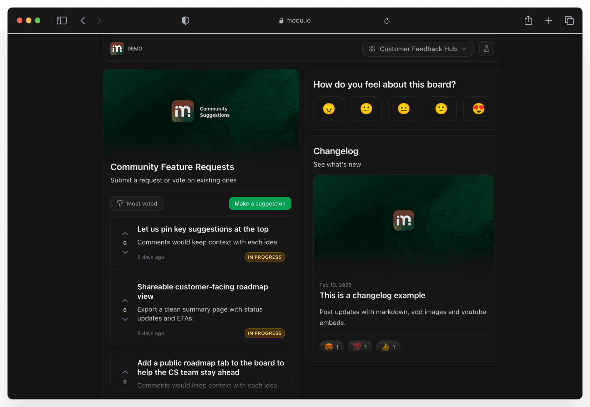 Modu product interface